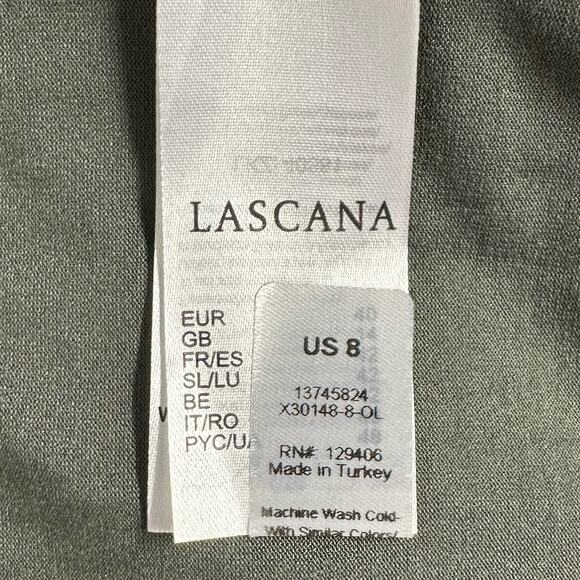 NWOT, Lascana Sz 8 Olive Green On Or Off Shoulder Dress With Pockets & Ruching - Picture 15 of 16
